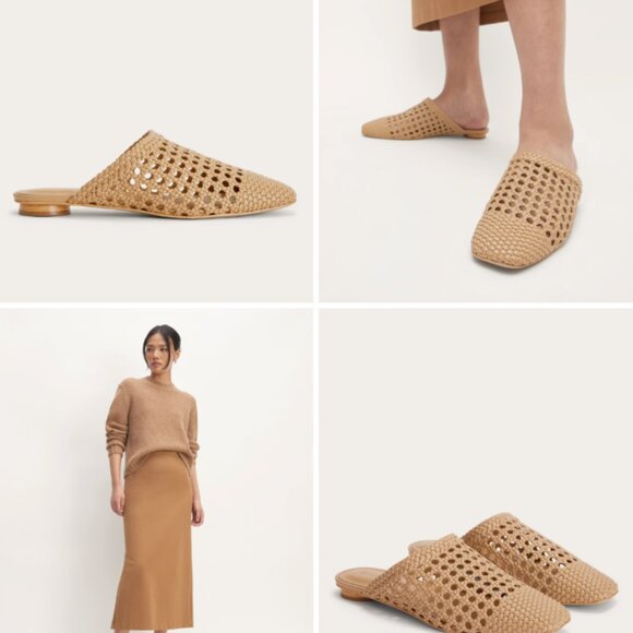 NEW Everlane The Leather Day Mule slip-on / light taupe woven / size 8 - Picture 7 of 7